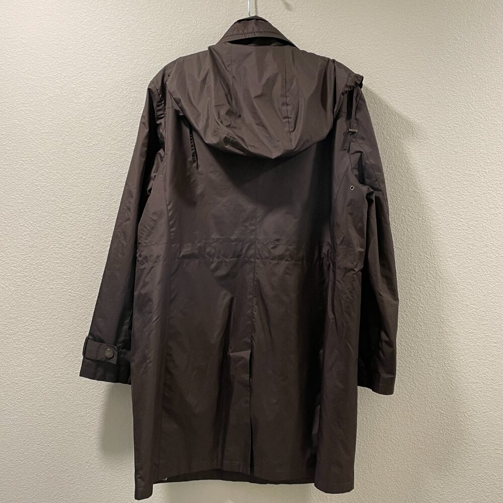 TALBOTS Brown Hooded Windbreaker Long Sleeve Lightweight Raincoat Women L - Picture 2 of 11